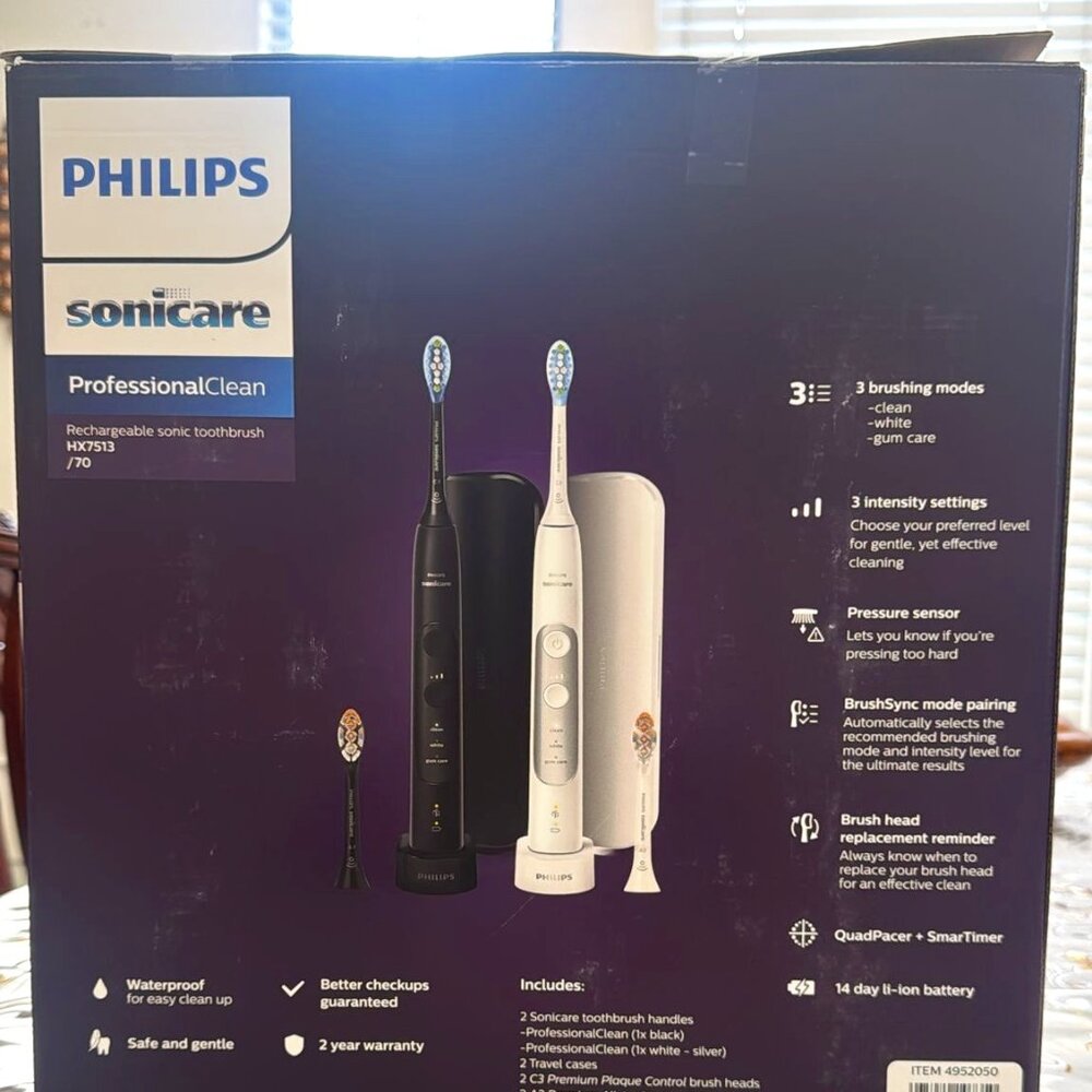 Philips Sonicare Professional Clean Toothbrush 2-Pack HX7513/70